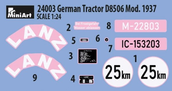 MiniArt 24003 GERMAN TRACTOR D8506 MOD. 1937 1/24