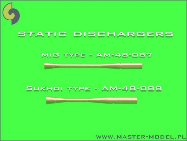 Master AM-48-088 Static dischargers - type used on Sukhoi jets (14pcs) (1:48)