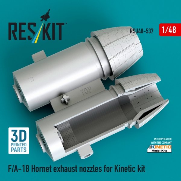 RESKIT RSU48-0537 F/A-18 Hornet exhaust nozzles for Kinetic kit (3D Printed) (1/48)