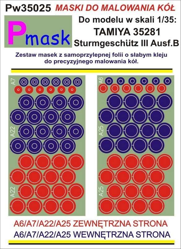 P-Mask PW35025 STURMGESCHUTZ III AUSF.B TAMIYA 35281 (1:35)