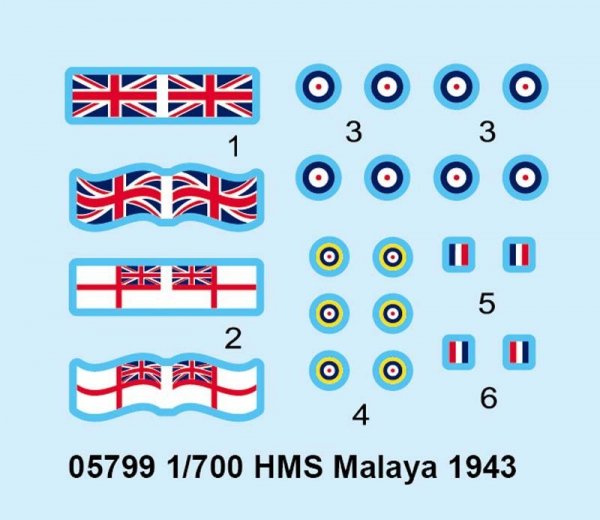 Trumpeter 05799 HMS MALAYA 1943 1:700