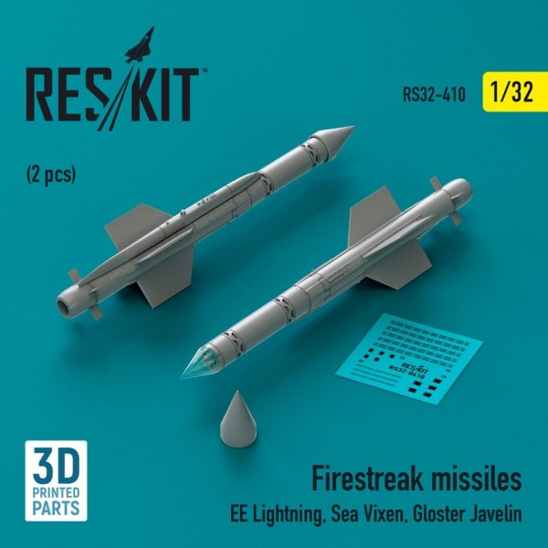 RESKIT RS32-0410 Firestreak missiles (2 pcs) (3D Printed) 1/32