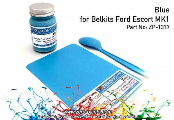 Zero Paints ZP-1317 Ford Escort Mk1 WRC Blue Paint 60ml (Belkits)