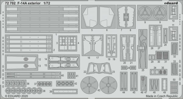 Eduard 72702 F-14A exterior Photo etched set for ACADEMY 1/72