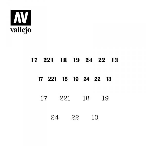 Vallejo ST-AFV003 Soviet Numbers WWII Stencil 1/35