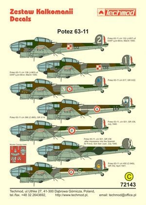 Techmod 72143 - Potez 63-11 (1:72)