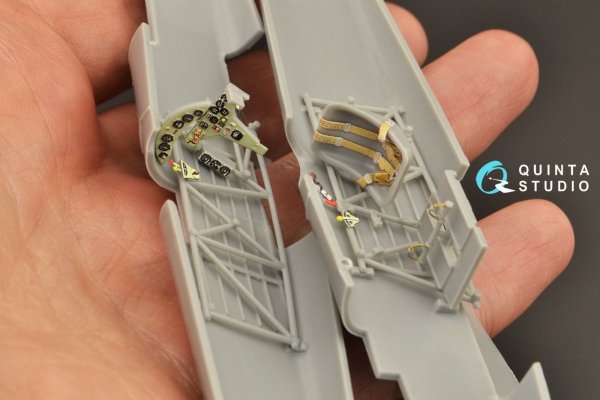 Quinta Studio QD48274 He 51B 3D-Printed &amp; coloured Interior on decal paper (Roden) 1/48