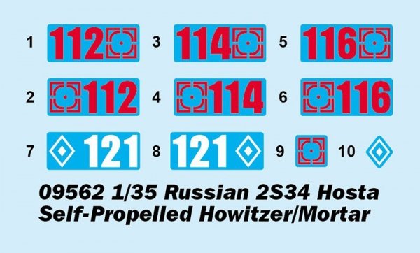 Trumpeter 09562 Russian 2S34 Hosta Self-Propelled Howitzer/Mortar 1/35