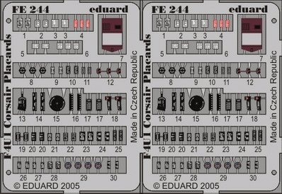 Eduard FE244 F4U-1 placards 1/48
