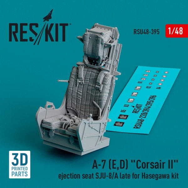 RESKIT RSU48-0395 A-7 (E,D) &quot;Corsair II&quot; ejection seat SJU-8/A late for Hasegawa kit (3D Printed) 1/48
