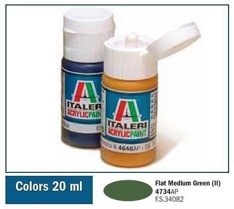 Italeri 4734AP FLAT MEDIUM GREEN (II) 20ml  