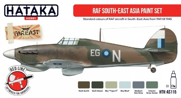 Hataka AS115 RAF South-East Asia paint set 6x17 ml