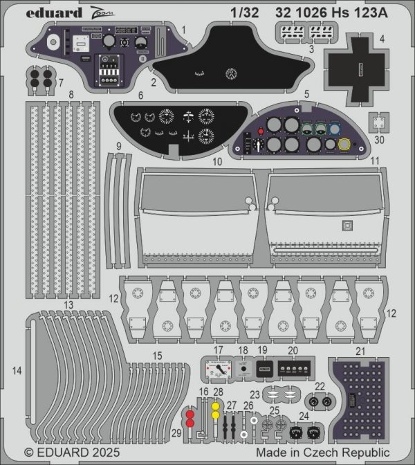 Eduard BIG33170 Hs 123A for ICM (general set, seatbelts STEEL, painting masks) 1/32
