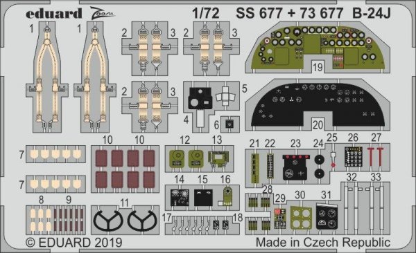 Eduard 73677 B-24J interior HASEGAWA 1/72