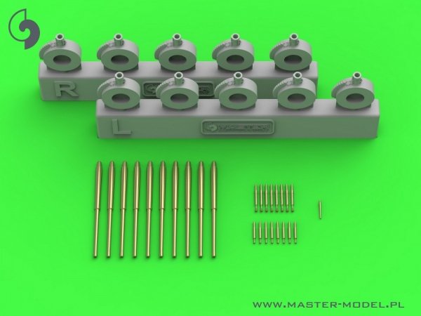 Master SM-350-119 HMS Naiad - lufy uzbrojenia - 5,25in (10 szt.), 40mm POM-POM (8 szt.), Vickers .50cal (8 szt.) oraz działo salutacyjne Hotchkiss (do modelu Trumpetera) 1/350
