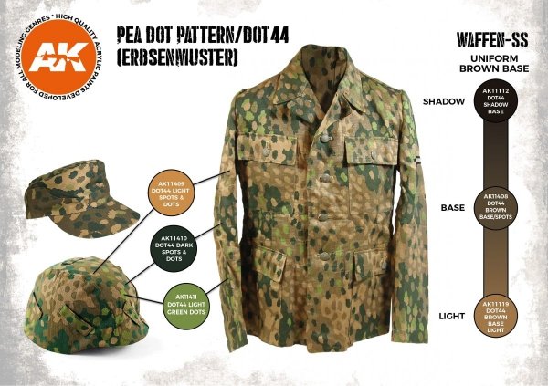 AK Interactive AK11623 PEA DOT PATTERN/DOT44 (ERBSENMUSTER)