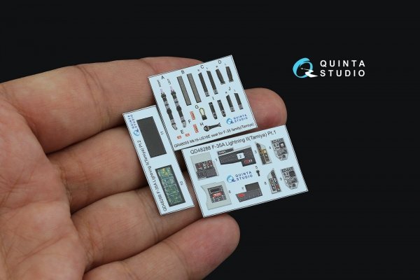 Quinta Studio QD48288 F-35A 3D-Printed &amp; coloured Interior on decal paper (Tamiya) 1/48