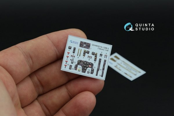 Quinta Studio QD48658 Hs 129B-3 3D-Printed &amp; coloured Interior on decal paper (Takom) 1/48