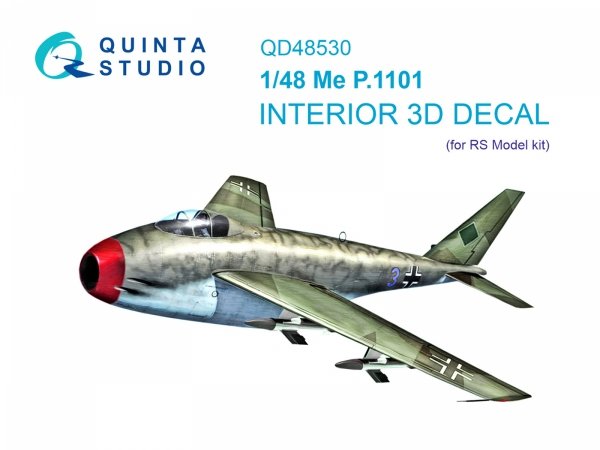 Quinta Studio QD48530 Me P.1101 3D-Printed &amp; coloured Interior on decal paper (RS models) 1/48