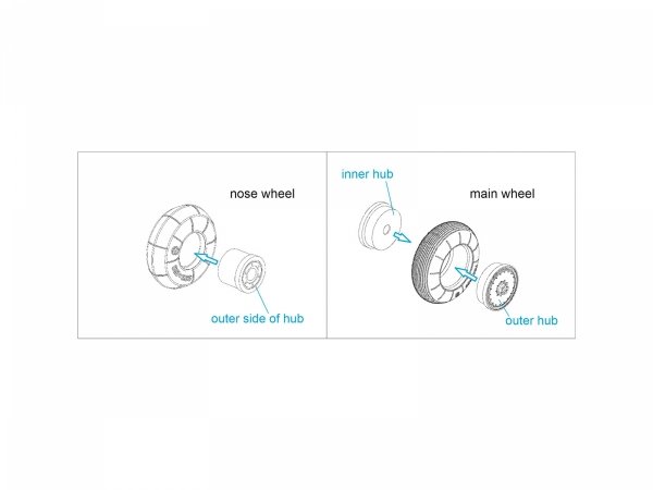 Quinta Studio QT48024 Ka-52 Wheels with separate hubs and weighted tires (Zvezda) 1/48