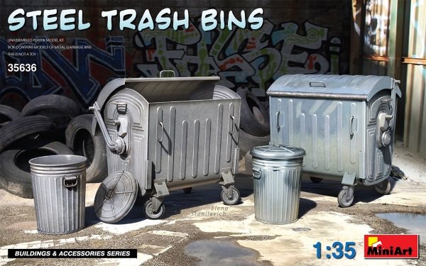 Miniart 35636 STEEL TRASH BINS 1/35