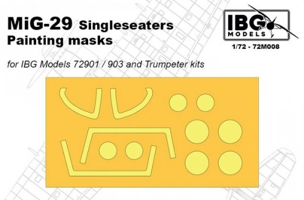 IBG 72M008 MiG-29 Singleseaters Painting masks for IBG Models 72901 / 72903 and Trumpeter kit 1/72