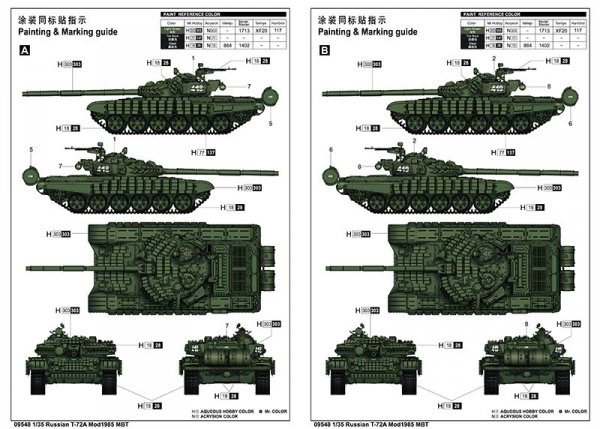 Trumpeter 09548 Russian T-72A Mod1985 MBT 1/35