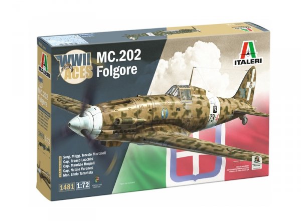 Italeri 1481 Macchi MC.202 Flogore &quot;Aces&quot; - 5 Regia Aeronautica Aces Versions 1/72