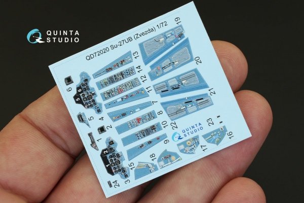 Quinta Studio QD48001 Yak-3 3D-Printed &amp; coloured Interior on decal paper (for 4814 Zvezda kit) 1/48
