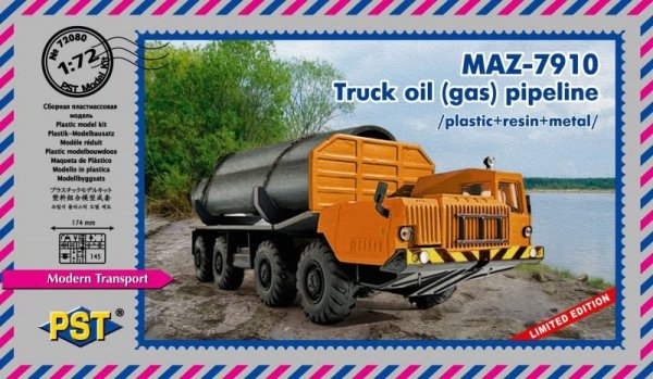 PST 72080 MAZ 7910 - Truck Oil (Gas) Pipeline 1/72