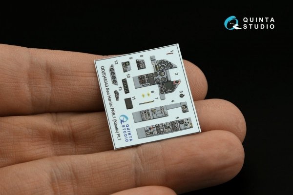 Quinta Studio QDS-48343 Sea Harrier FRS.1 3D-Printed &amp; coloured Interior on decal paper (Kinetic) (Small version) 1/48