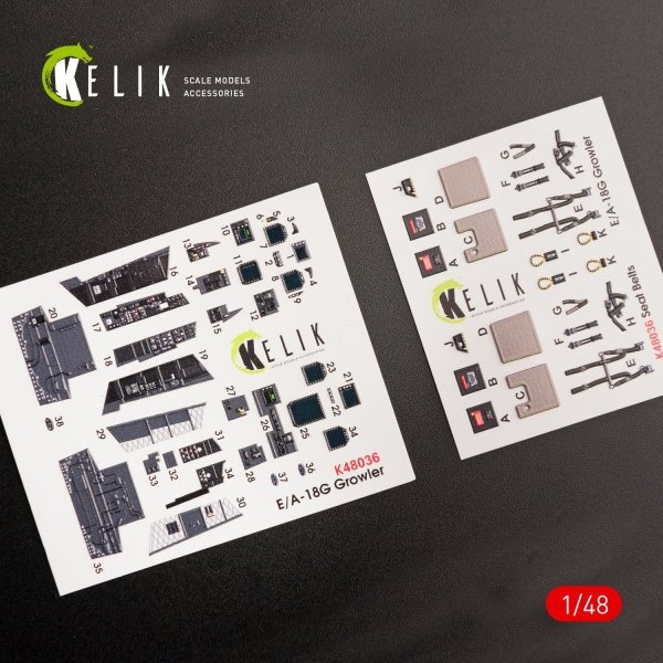 KELIK K48036 EA-18G &quot;GROWLER&quot; INTERIOR 3D DECALS FOR MENG KIT 1/48