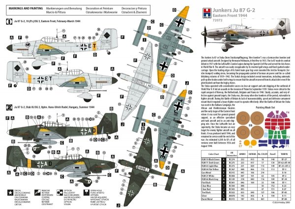 Hobby 2000 72072 Junkers Ju 87 G-2 Eastern Front 1944 ( ACADEMY + CARTOGRAF + MASKI ) 1/72