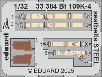 Eduard BIG33169 Bf 109K-4 for KOTARE (general set, seatbelts STEEL, masks) 1/32