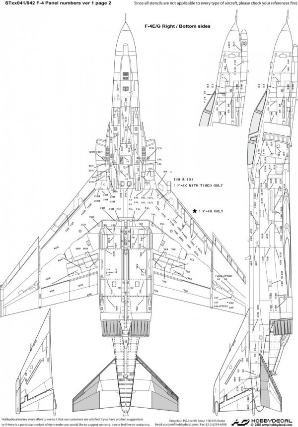 HobbyDecal ST32041V1 F-4 Panel numbers Black stencil font ver 1 1/32