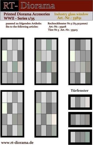 RT-Diorama 35851 Printed Accessories: Industry-glass windows 1/35