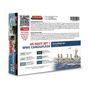 Lifecolor CS24 Acrylic paint set US navy Set 1 6x22ml