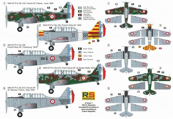 RS Models 92227 NAA-57 P-2 WWII French trainer 1:72