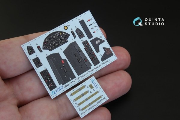 Quinta Studio QD48154 F4U-5N 3D-Printed &amp; coloured Interior on decal paper (for Hobby Boss kit) 1/48