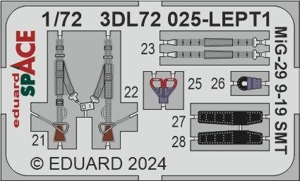 Eduard 3DL72025 MiG-29 9-19 SMT SPACE GREAT WALL HOBBY 1/72