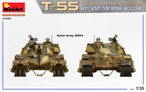 MiniArt 37092 T-55 CZECHOSLOVAK PRODUCTION with KMT-5M MINE ROLLER 1/35