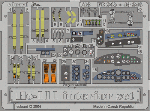 Eduard 49245 He 111 interior 1/48 Revell