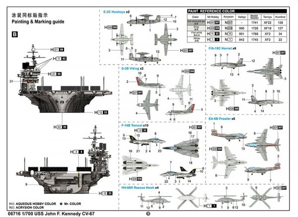 Trumpeter 06716 USS John F. Kennedy CV-67 1/700