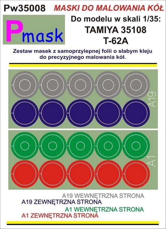 P-Mask PW35008 T-62A TAMIYA 35108 (1:35)