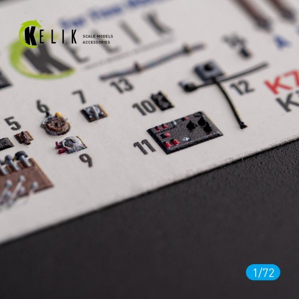 KELIK K72140 Ki-100-I - interior 3D decals for FineMolds kit 1/72