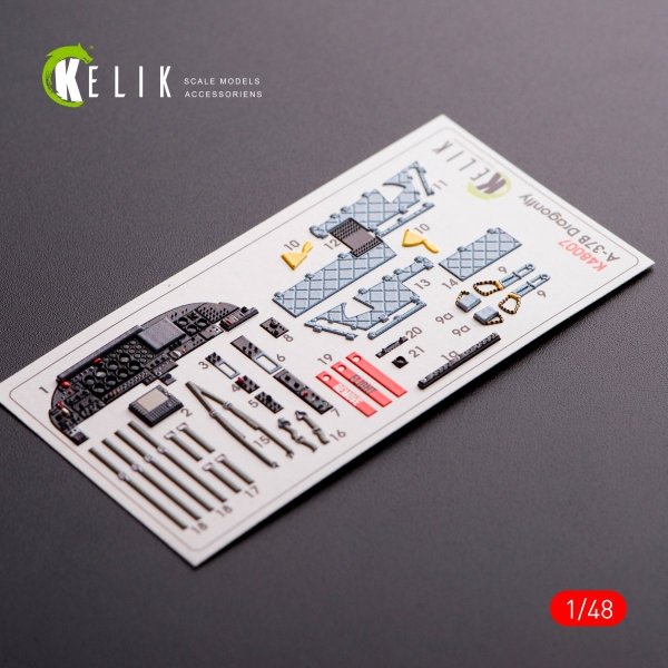 KELIK K48007 A-37B DRAGONFLY INTERIOR 3D DECALS FOR TRUMPETER KIT 1/48