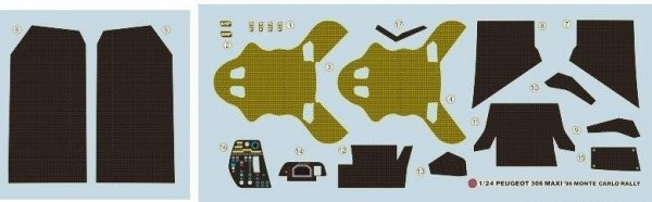 Beemax E24026 Peugeot 306 Maxi EVO2 1998 Monte Carlo Rally Class Winner - DETAIL UP set 1/24