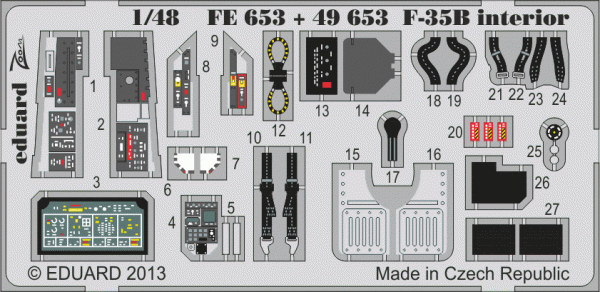 Eduard 49653 F-35B interior S. A.  KITTY HAWK 1/48