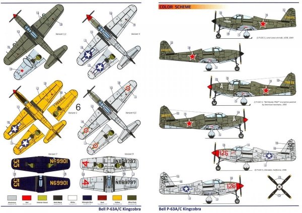 Dora Wings 14401 BELL P-63A P-63C KINGCOBRA Fighter DOUBLE KIT 1/144