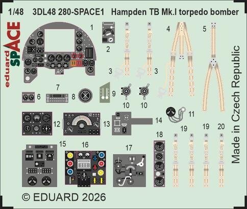 Eduard 3DL48280 Hampden TB Mk. I torpedo bomber SPACE ICM 1/48